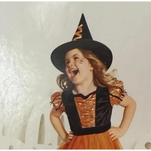 Hyde and Eek! Boutique Fancy Witch Hat With Orange Ribbon Halloween Costume - Picture 2 of 3